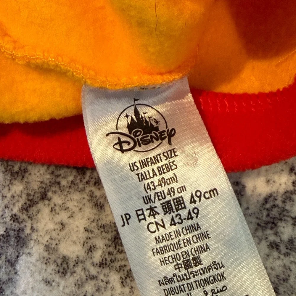 Disney Winnie the Pooh Face Ears Fleece Beanie Hat Infant One Size Yellow Winter